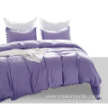 Solid Washed cotton bedding set for four season